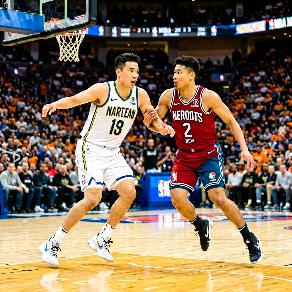 NBA常规赛激烈对抗场景